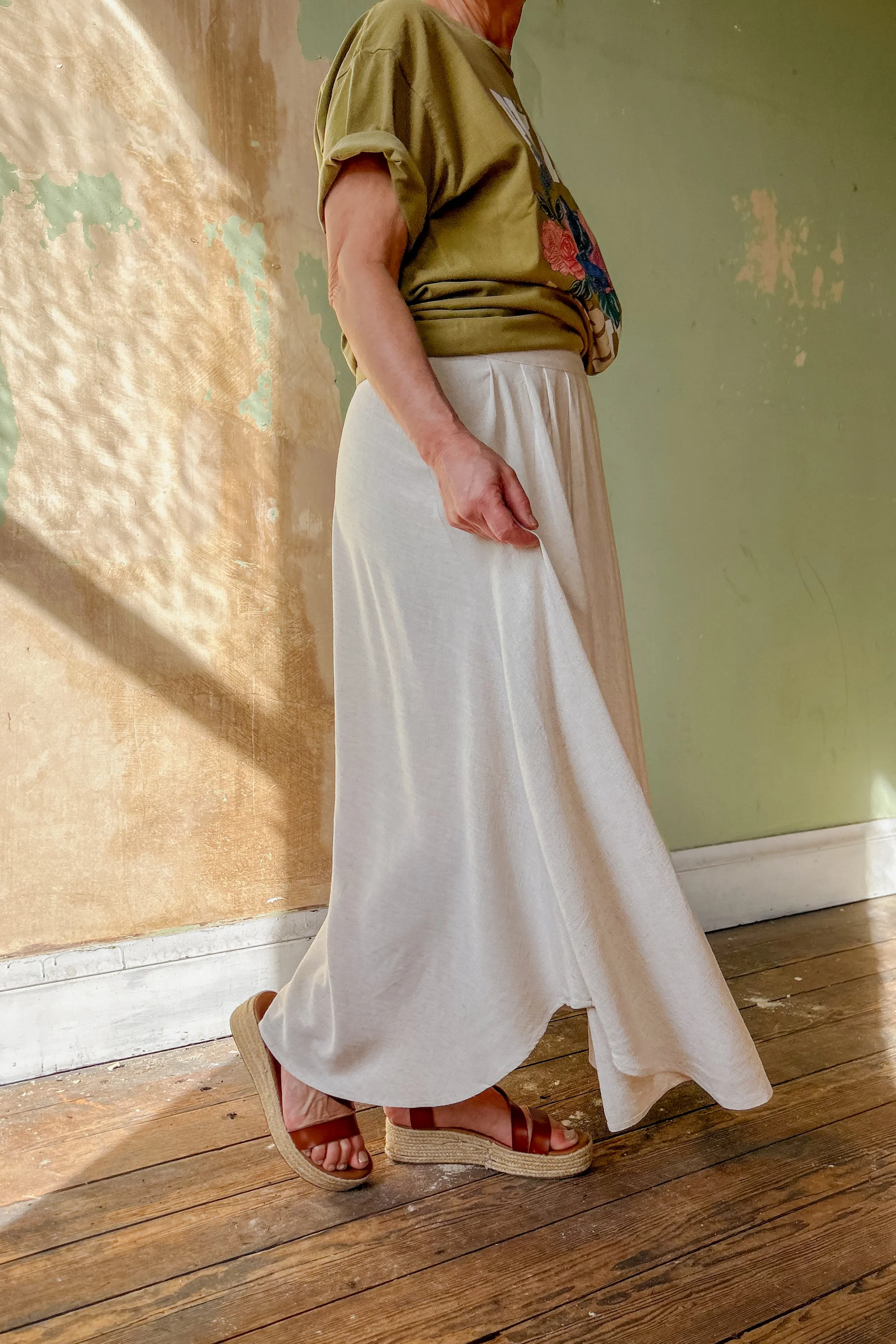 Oatmeal Linen Skirt