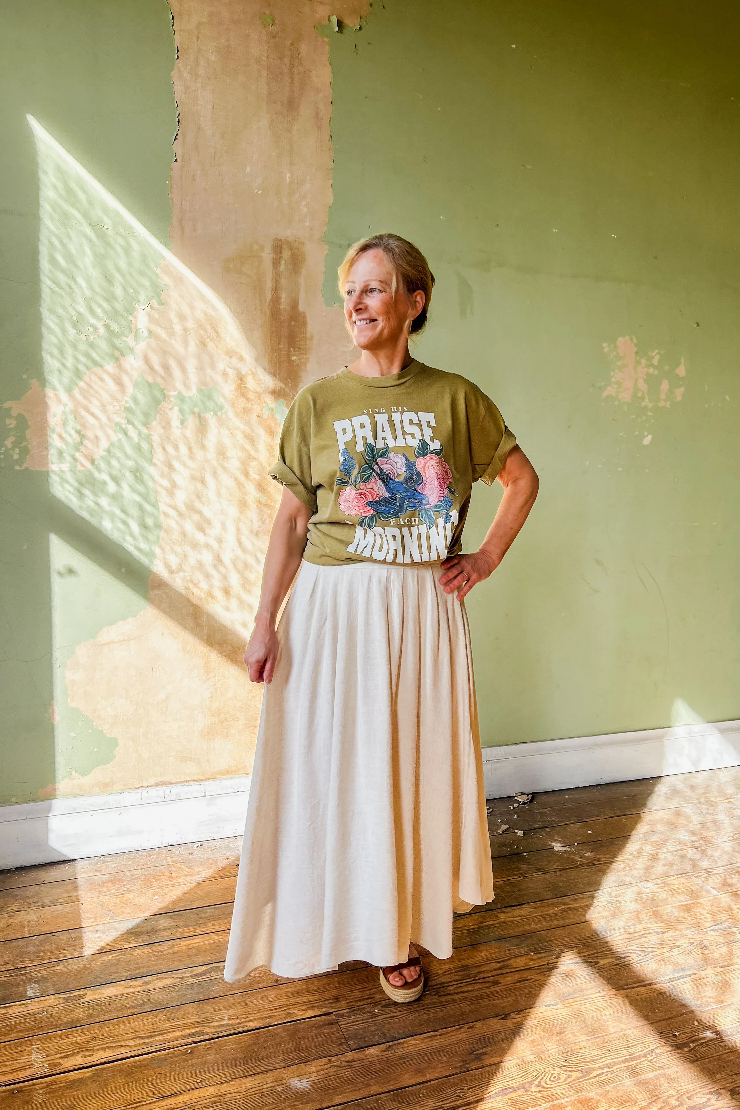 Oatmeal Linen Skirt