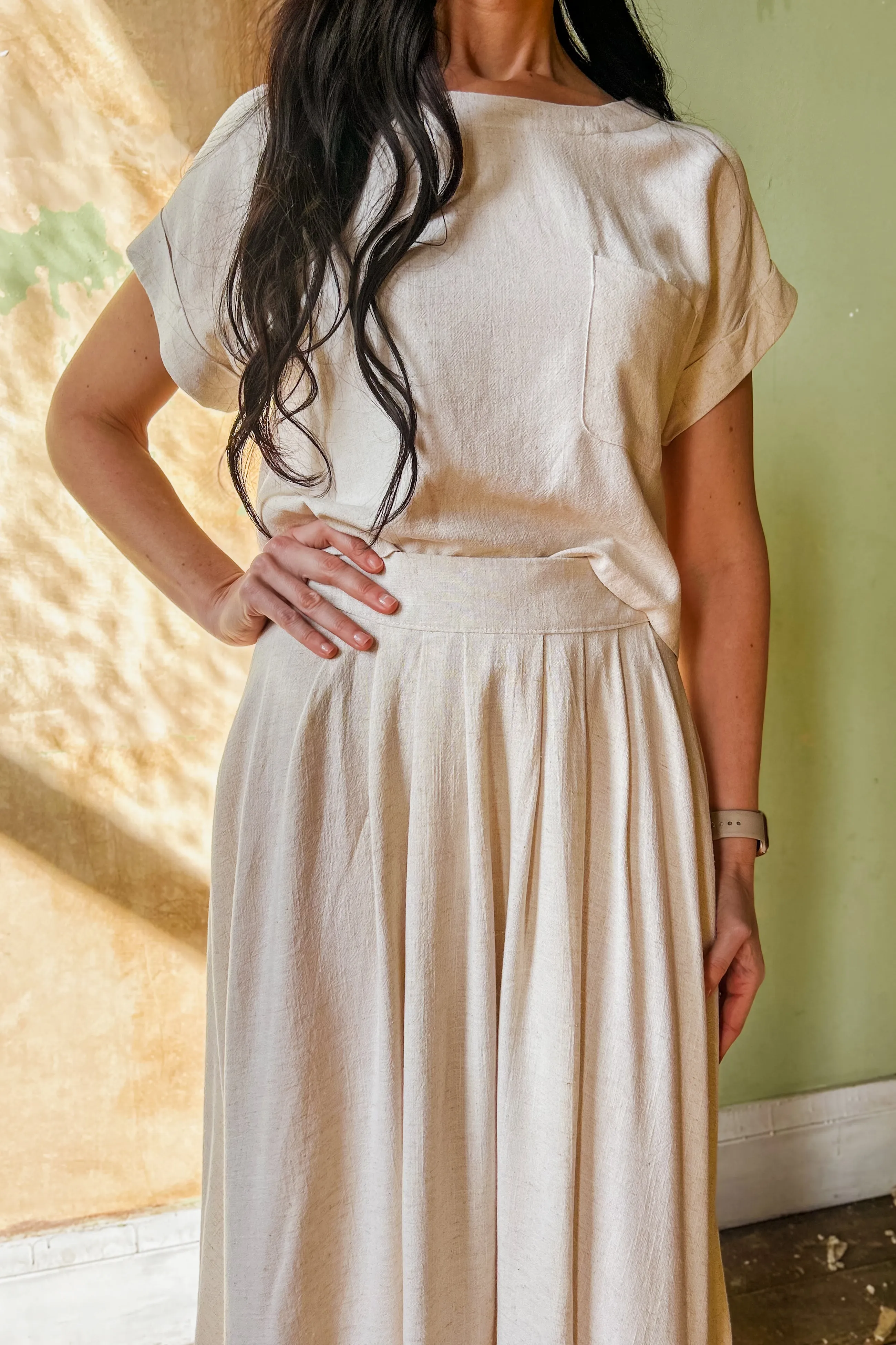 Oatmeal Linen Skirt