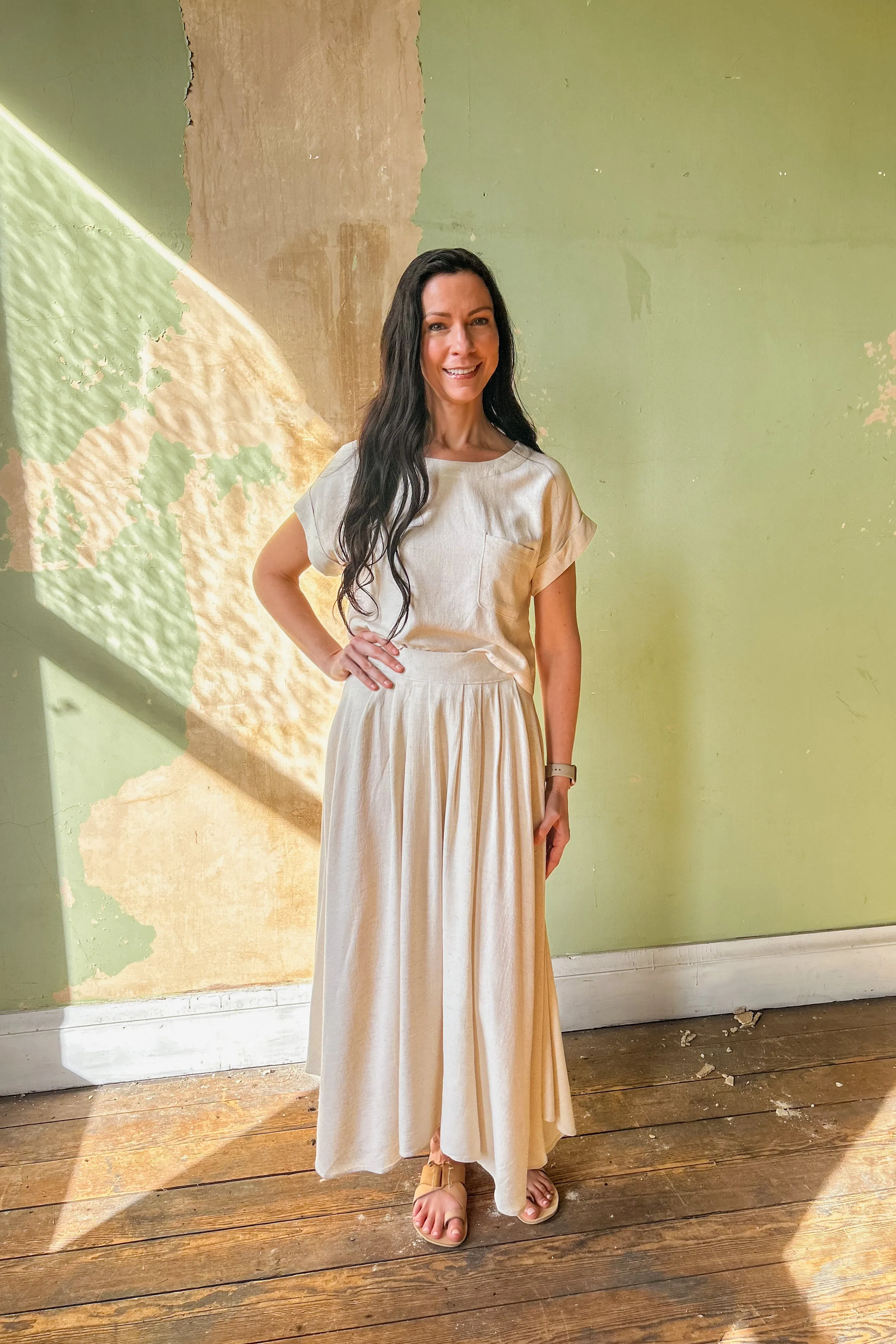 Oatmeal Linen Skirt