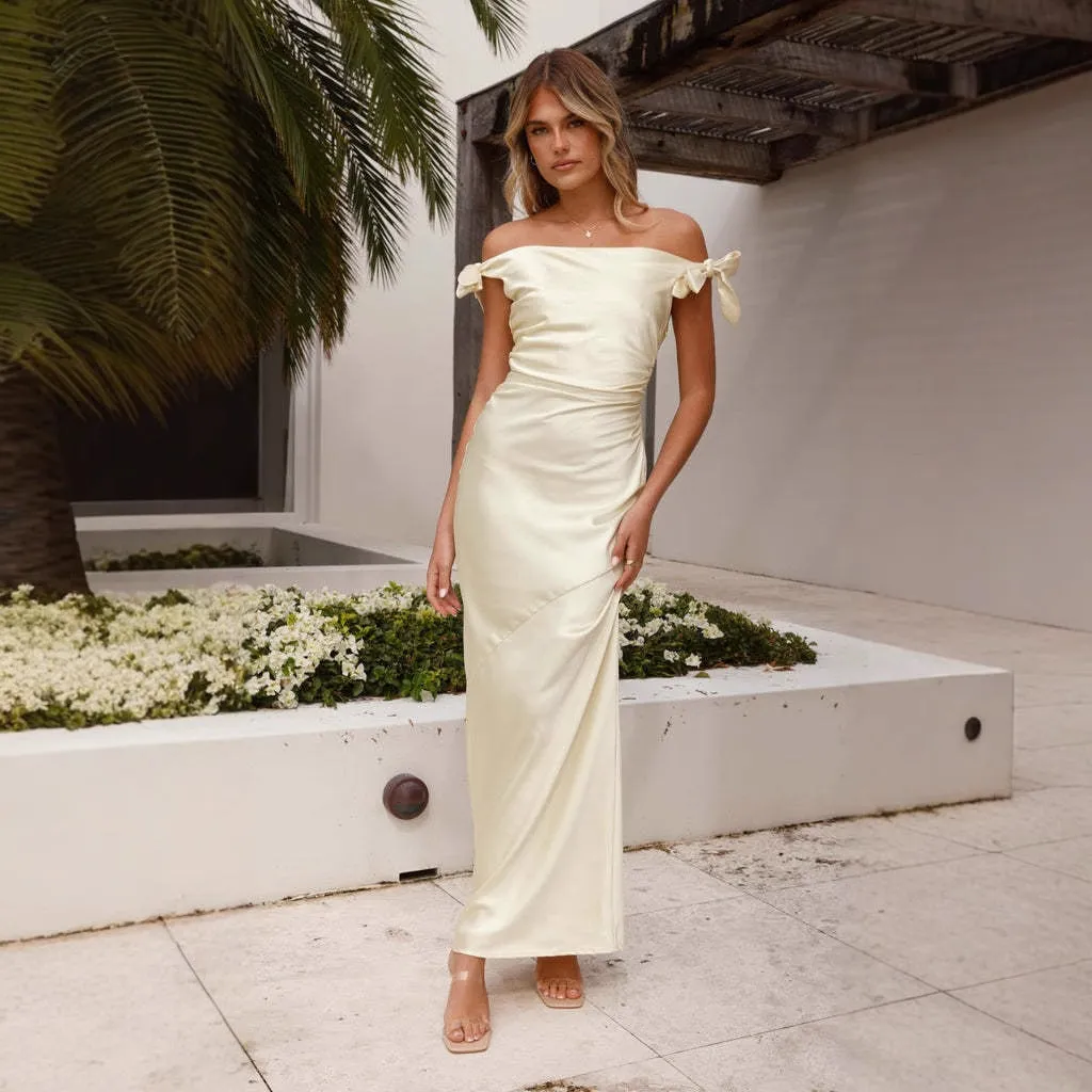 Off Shoulder Elegant Sheath Formal Dress