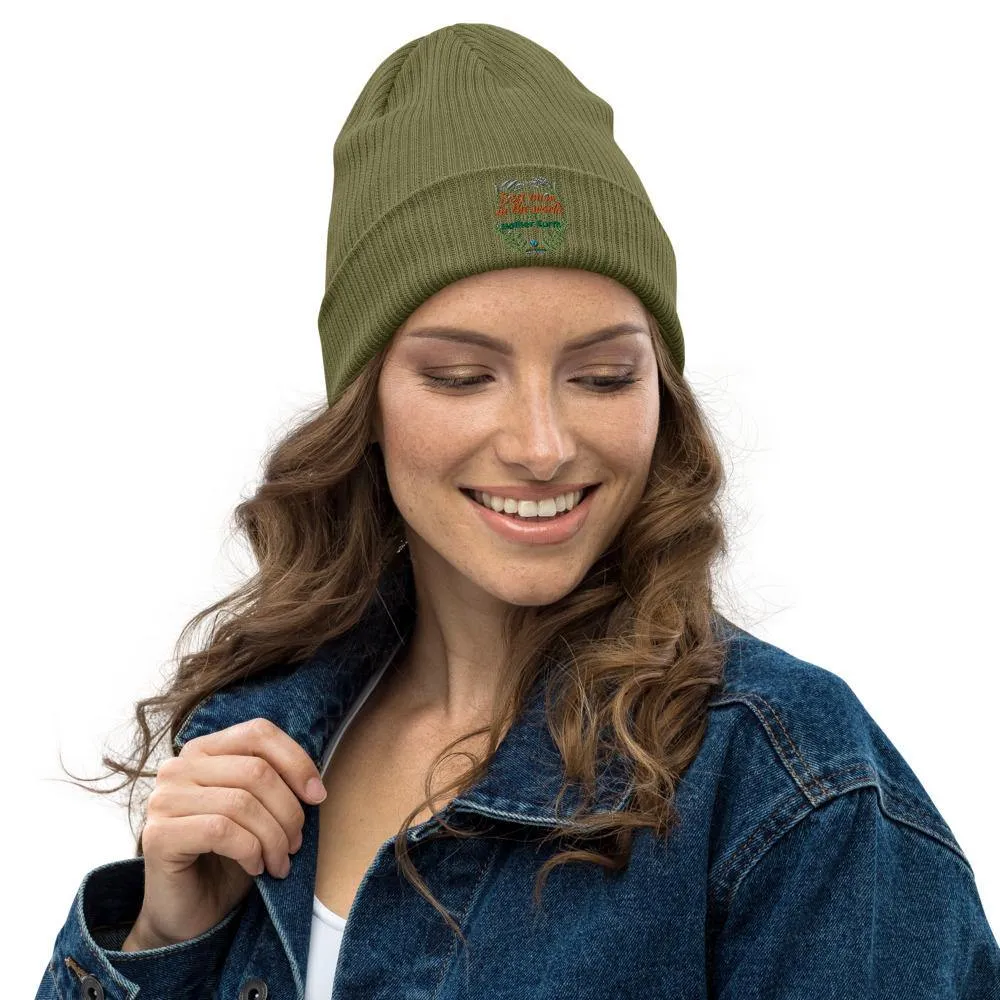 Organic Cotton Ribbed Beanie - Best Mom in the World - Soft and Stylish Winter Accessory