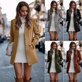 Seraphina - Stylish Long Wool Coat