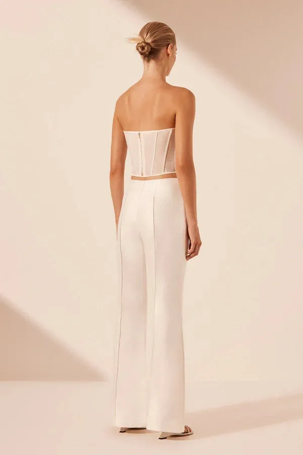 Thea Pintuck Flared Pant - Ivory