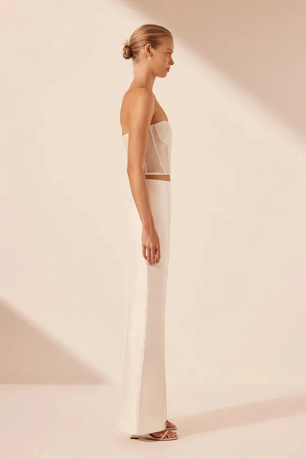 Thea Pintuck Flared Pant - Ivory