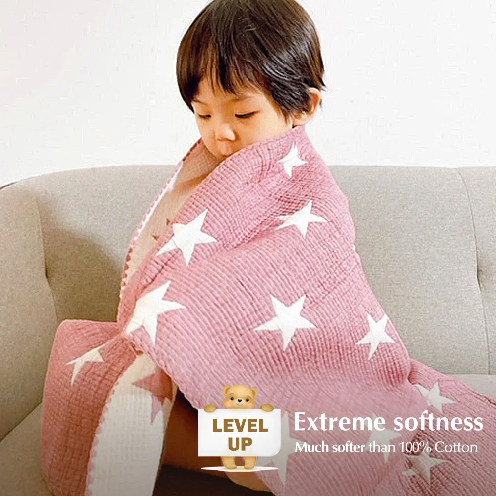 Triple Layer Modal Baby Blanket in Pink