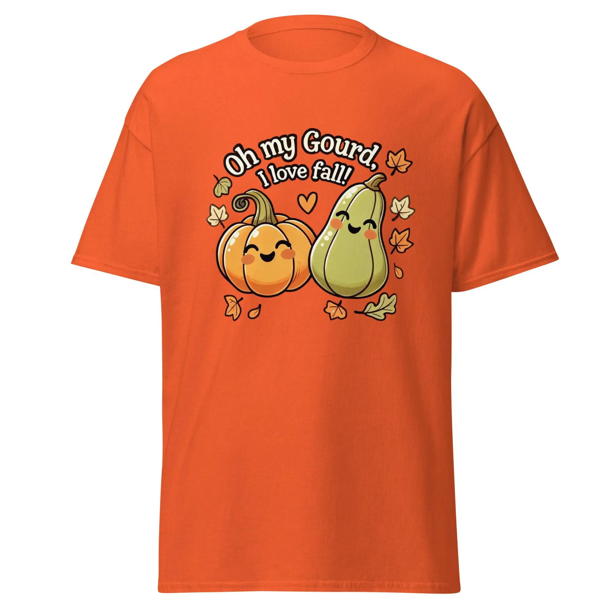 Unisex Fall Printed Tshirt – "Oh My Gourd, I Love Fall" – Fun Fall Graphic Tee for Autumn Lovers"
