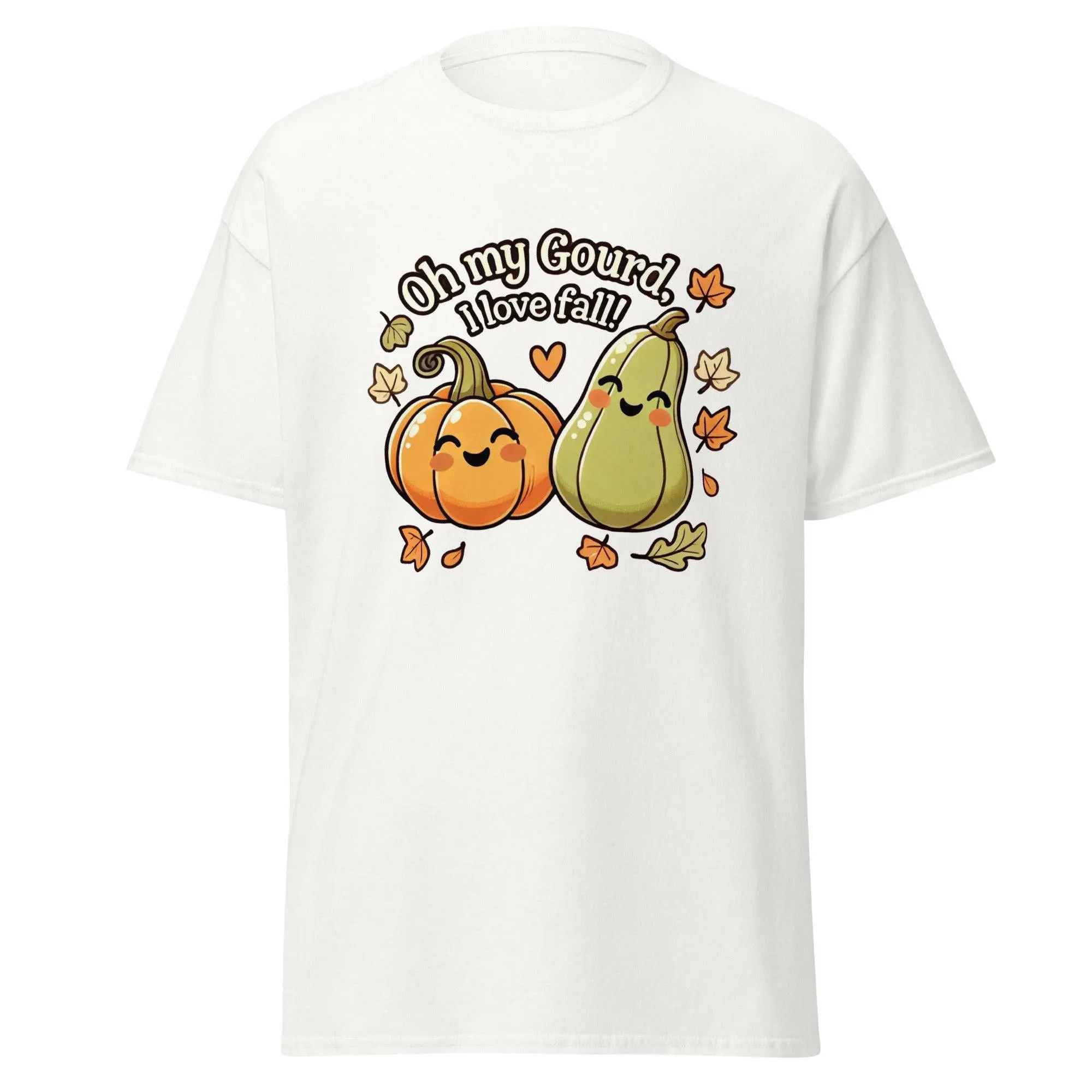 Unisex Fall Printed Tshirt – "Oh My Gourd, I Love Fall" – Fun Fall Graphic Tee for Autumn Lovers"