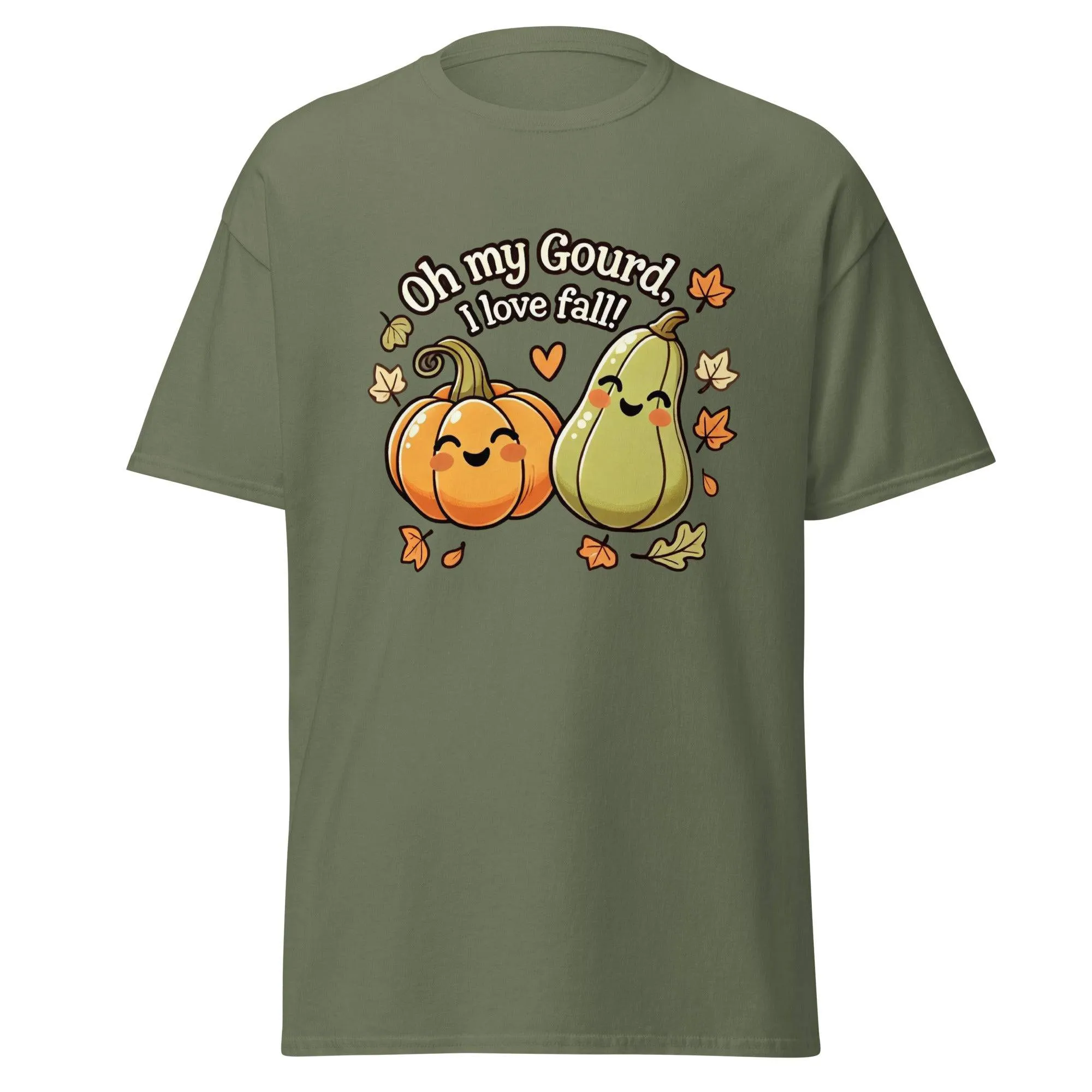 Unisex Fall Printed Tshirt – "Oh My Gourd, I Love Fall" – Fun Fall Graphic Tee for Autumn Lovers"
