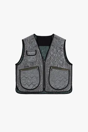 Utility Quilt Vest - Anthracite / Mineral Green