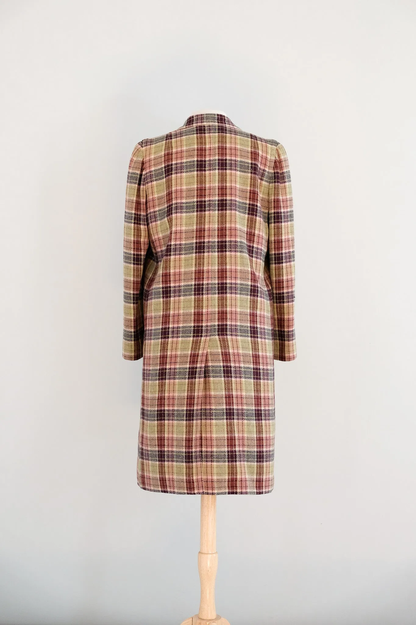 Vintage 1940's Lavender Berry Plaid Suit by Wein's / L