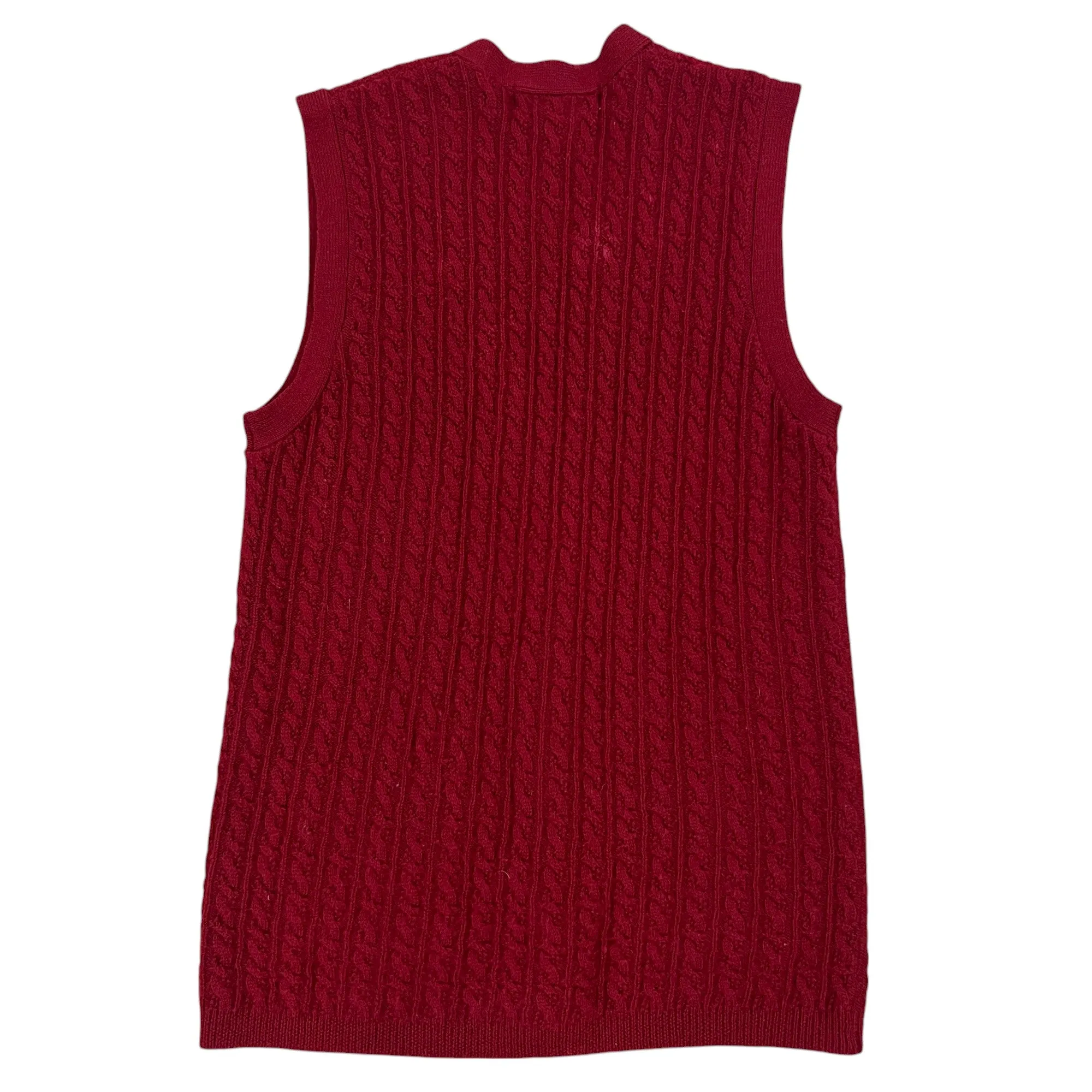 Vintage Wool Cable knit Grandma Vest Size Medium