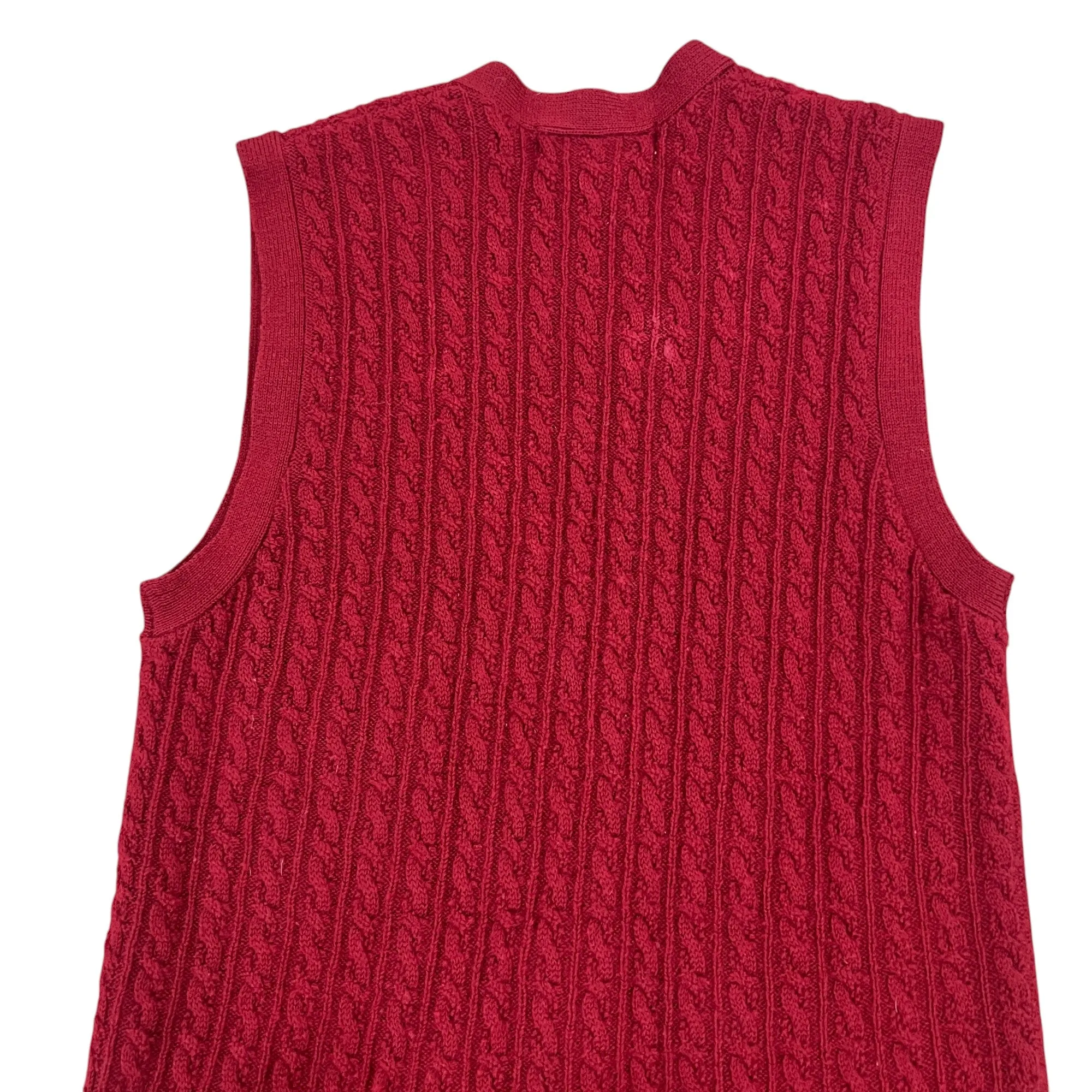 Vintage Wool Cable knit Grandma Vest Size Medium