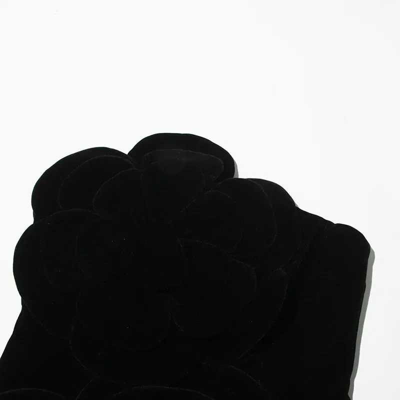 Women Sexy Strapless Bodycon Velvet Mini Party Dress