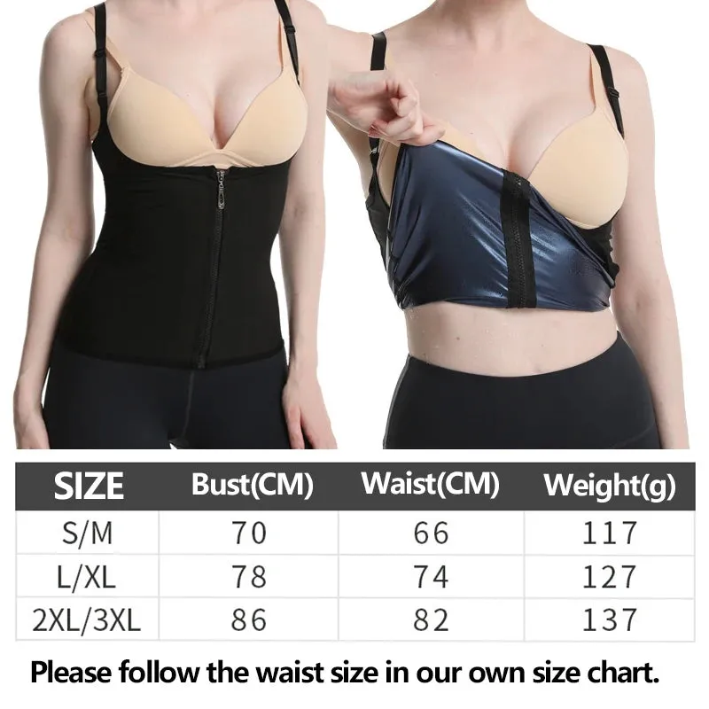 Women's Corset Sweat Sauna Shaper Vest - Adjustable Strap Body Shapewear for Tummy Control