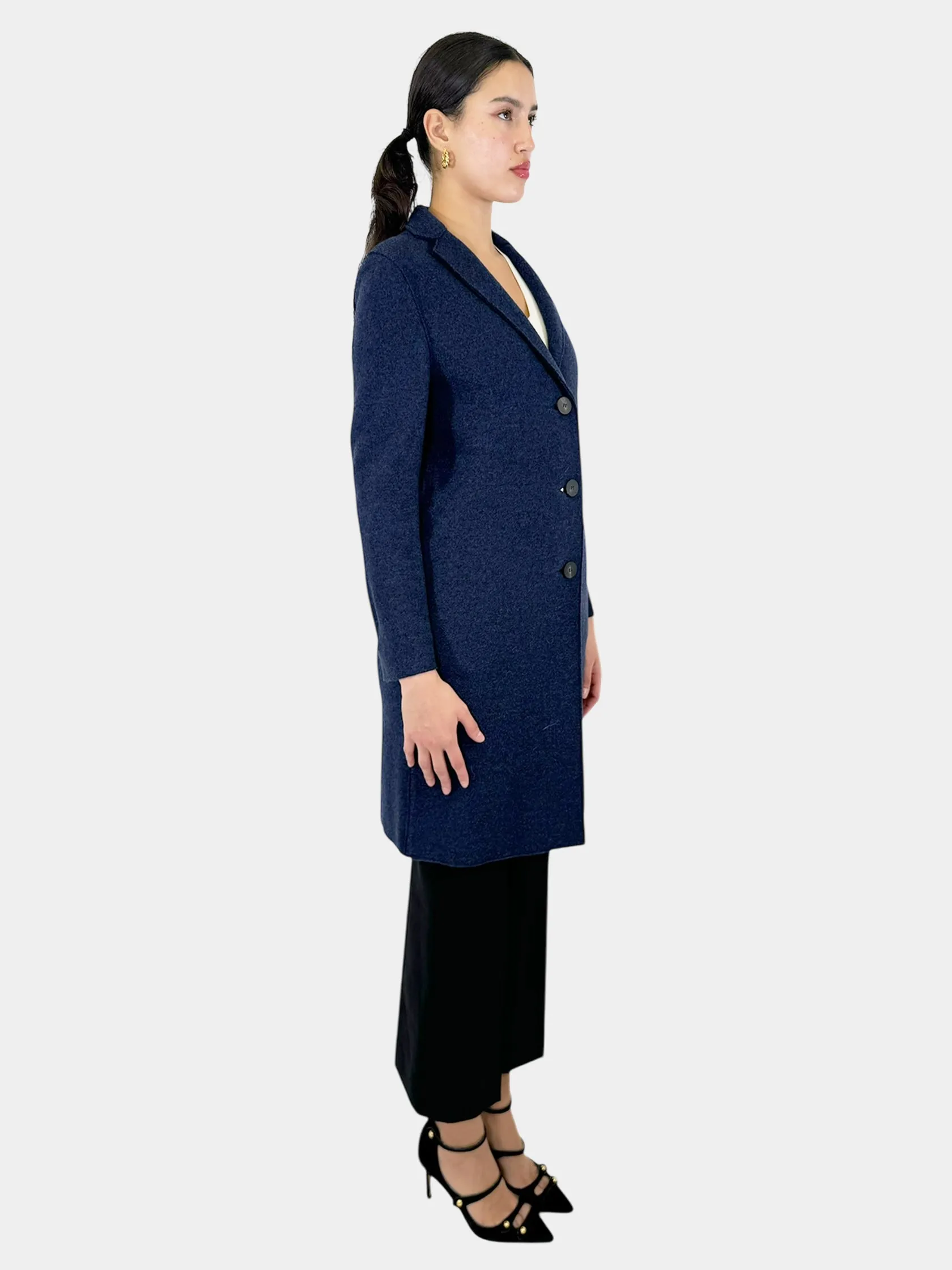 Wool Single-Breasted Wool Coat - Size 38