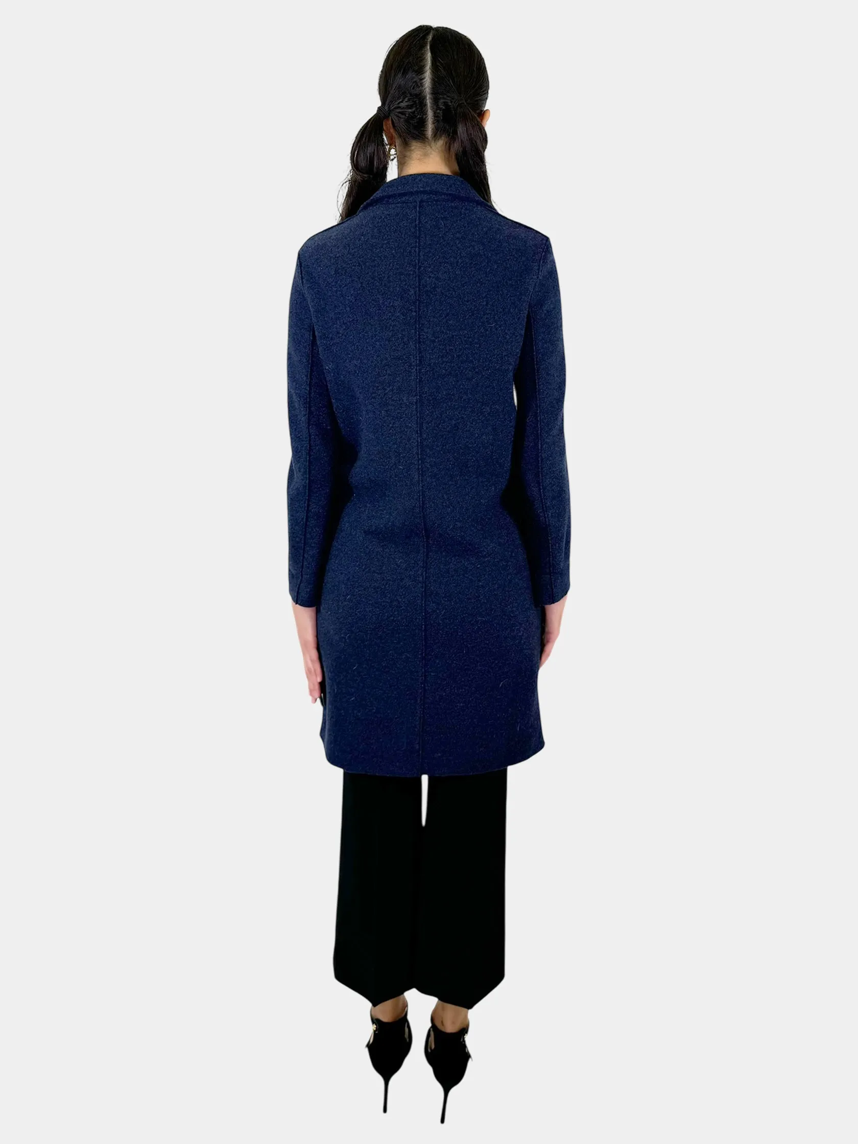 Wool Single-Breasted Wool Coat - Size 38