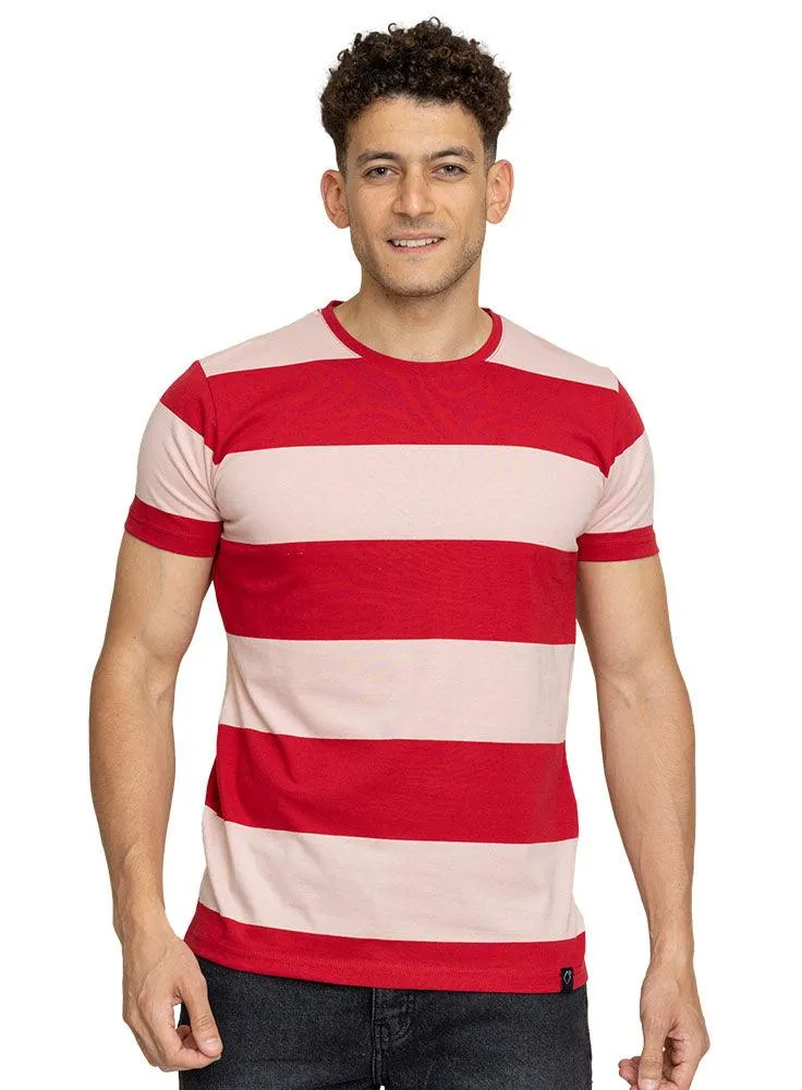 W.Striped Rouge Striped Round T-shirt