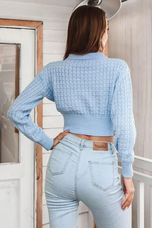 Youthful Warmth Long Sleeve Crop Knit Sweater